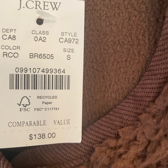 J. Crew Sherpa lady jacket new with tags small - Picture 4 of 6